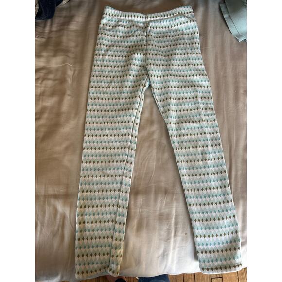 Gymboree teal pattern fleece lined leggings size 7/8 - Picture 3 of 3
